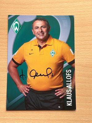Klaus Allofs SV Werder Bremen Autogrammkarte original signiert #S8897