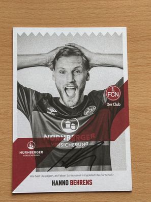 Hanno Behrens 1. FC Nürnberg Der Club Autogrammkarte original signiert #S8918