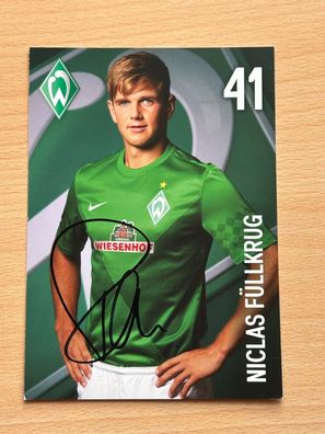 Niclas Füllkrug SV Werder Bremen Autogrammkarte original signiert #S8893