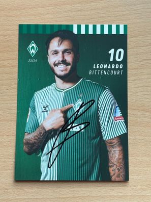 Leonardo Bittencourt SV Werder Bremen Autogrammkarte original signiert #S8610