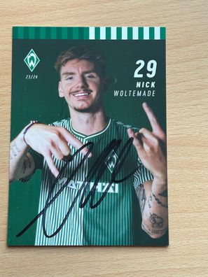 Nick Woltemade SV Werder Bremen Autogrammkarte original signiert #S8619