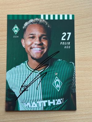 Felix Agu SV Werder Bremen Autogrammkarte original signiert #S8618