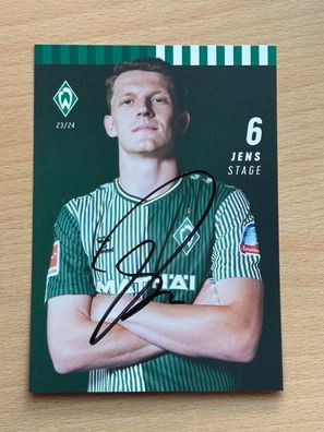 Jens Stage SV Werder Bremen Autogrammkarte original signiert #S8606