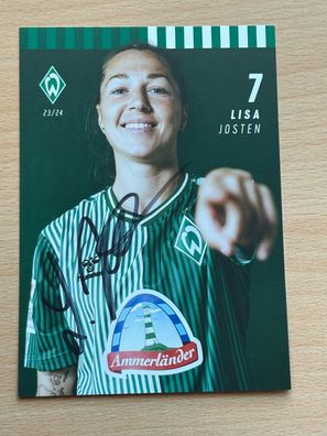 Lisa Josten SV Werder Bremen Autogrammkarte original signiert #S8664
