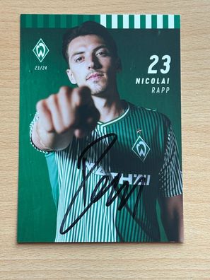 Nicolai Rapp SV Werder Bremen Autogrammkarte original signiert #S8617