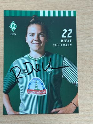 Rieke Dieckmann SV Werder Bremen Autogrammkarte original signiert #S8678