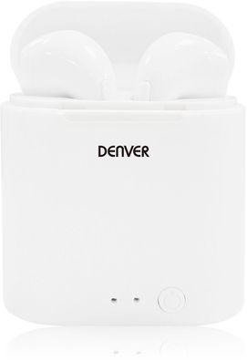 Denver TWE-36MK3 In-Ear Kopfhörer mit Ladebox Bluetooth Headset kabellos weiß