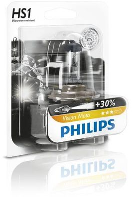 Scheinwerferlampe HS 1 Halogen, Sockel P Philips "Vision Moto", 12 V 35/35 W, ...