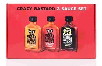 Crazy Bastard Sauce, 3 Sauce Set (Orange-Rot-Schwarz), 3 x 100 ml