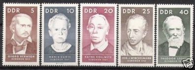 DDR Nr.1293/97 * * Berühmte Persönlichkeiten (I) 1967, postfrisch