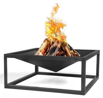 Feuerschale „SQUARE“ 70 x 70 cm Feuerstelle Grill BBQ Feuerkorb Stahl Feuerwanne