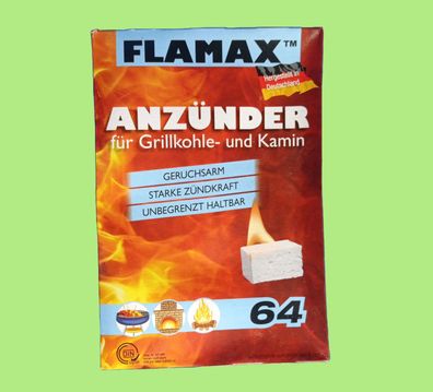 64 x Grillanzünder FLAMAX Anzünder Kohlenanzünder Grill BBQ Anzündwürfel Würfel