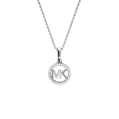 Silver necklace with glitter pendant MKC1108AN040 (chain, pendant)