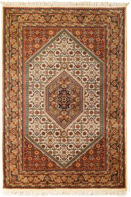 Teppich Orient Indo Bidjar 120x180 cm 100% Wolle Handgeknüpft Rug braun beige