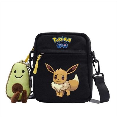 Pokémon Evoli Tasche mit Anhänger - 18x14x5 cm - Ideal für unterwegs, & stylish