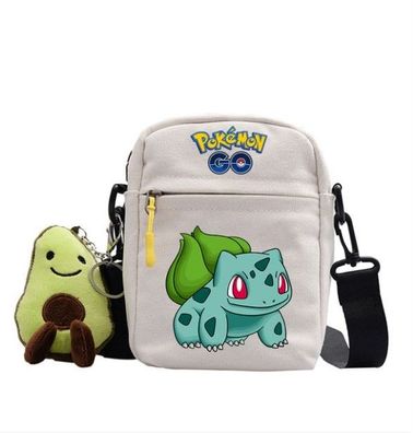 Pokémon Bisasam Tasche mit Anhänger - 18x14x5 cm - Ideal für unterwegs, & stylish