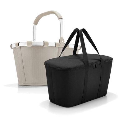 reisenthel Set aus carrybag BK + coolerbag UH BKUH, herringbone sand + black, Unisex