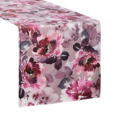Tischläufer Tischband 35 x 180 cm rosa Tischdeko Mitteldecke Blumen Dekoration Deko