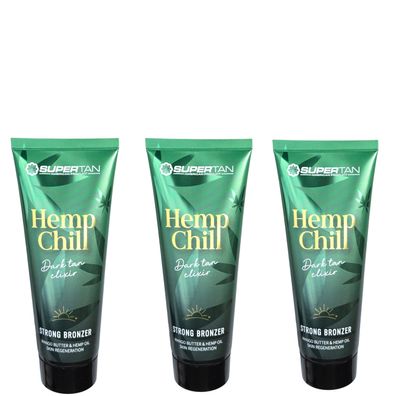 SuperTan/ Hemp Chill "Dark Tan Elixir" 3x200ml/ Solariumkosmetik/ Bräunungslotion