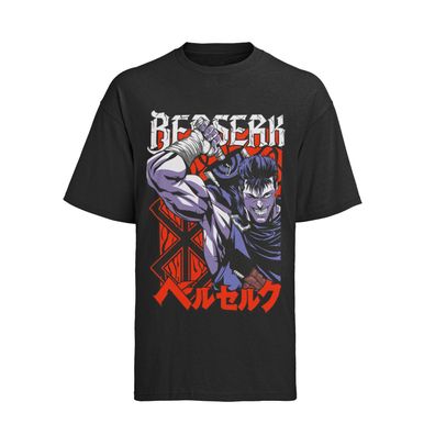 Bio Berserk Logo Guts Warrior Manga Anime Herren T-Shirt Herren Otaku Geek Merch
