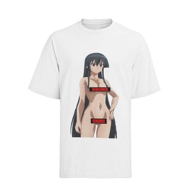 Bio Baumwolle Herren T-Shirt Sexy Akame ga Kill! Akame Waifu Girl Hentai