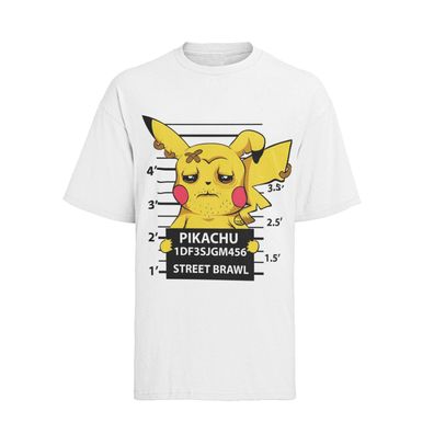 Anime Bio Baumwolle Herren Shirt Funny Pokemon Funny Schiggy Pikachu PIka