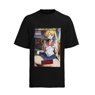 Retro Anime Bio Baumwolle Herren T-Shirt Sailor Moon Waifu of the Day Hentai Gir