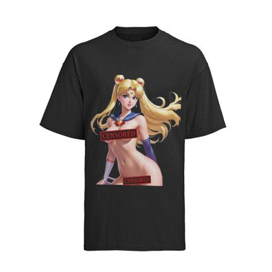 Anime Retro Bio Baumwolle Herren T-Shirt Sailor Moon Waifu of the Day Hentai Gir