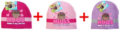 3er-Set Disney Doc McStuffins Mützen "Hugs - Make It All Better" für Mädchen in