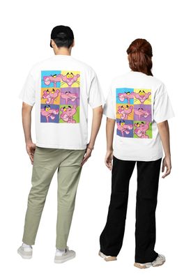 Unisex Bio Baumwolle Damen & Herren Liebespaar T-Shirt The Pink Panther