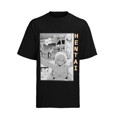 Bio Baumwolle Herren T-Shirt sexy Beach Hentai Manga Seite Oatku Nerd Geek Fashi