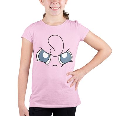 Pokemon Bio Baumwolle Kinder T-Shirt Pummeluff Jigglypuff Gesicht Sauer