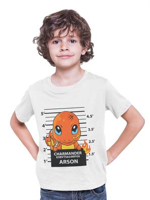Bio Baumwolle Kinder T-Shirt Pokemon Glumanda Feuer Pikachu Streetwear