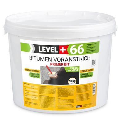 Bitumen Voranstrich Haftgrund Grundierung Bitumengrund Fundamente 10kg LEVEL + 66