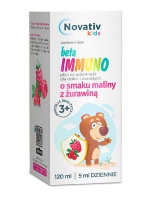 Novativ Kids Beta Immuno Himbeer-Cranberry, 120 ml