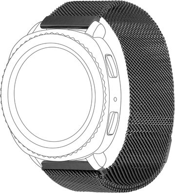 topp Smartwatch Armband Samsung/ Garmin/ Huawei Mesh Ersatz-/ Wechselarmband grau