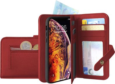 KMP GREEN UP Handyhülle Portemonnaie Klapphülle iPhone XS 5,8 Zoll kirschrot
