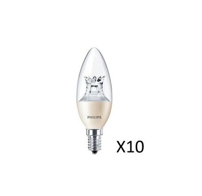 10 Stück Philips LED Kerzenlampen 2,8W(25W) 822-827 250lm DimTone E14 Klar