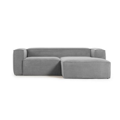Sofa Blok 2-Sitzer mit Longchair rechts grau 240 cm