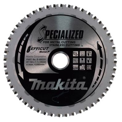 Makita Sägeblatt 150x1,1x20mm 48Z Efficut Metall Akku Handkreissäge B-69331