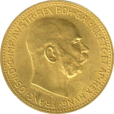 Österreich 20 Kronen 1915 - amtl. Neuprägung Gold
