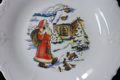 Hutschenreuther Weihnachtsteller Monika Heller-Cole 26 cm Santa kommt 6#V3