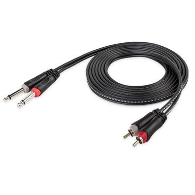 keepdrum Adapter-Kabel ac017b 2x RCA Cinch zu 2x 6,35mm TS-Klinke 2m