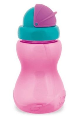 Canpol Kinder-Trinkflasche mit klappbarem Strohhalm, Rosa