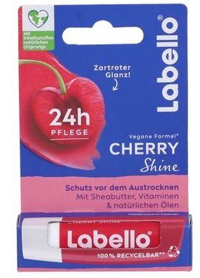 Labello Cherry Shine Lippenbalsam 4,8g - Feuchtigkeitsspendender Lippenstift