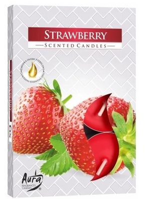 Hochwertige Erdbeer-Duftkerzen, 6er Set