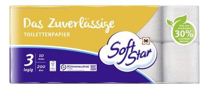 Soft Star Premium Toilettenpapier, 10 Rollen