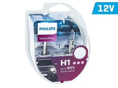 Glühlampen Philips H1 12V 55W P14,5s VisionPlus + 60%