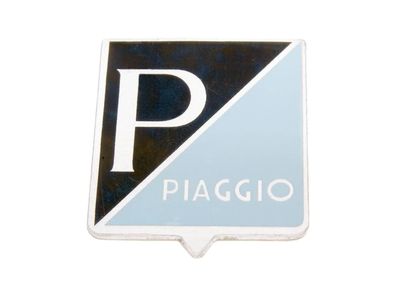 Emblem Piaggio zum Kleben 25x31mm Aluminium für Vespa 50, 50S, 50SS (-1968), 90, ...