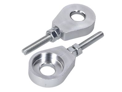 Radspanner / Kettenspanner Satz Aluminium silber eloxiert 12mm